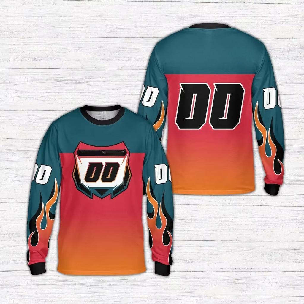 Autumn and Winter Men's 3D Printed Crew Neck Long Sleeve T-Shirt