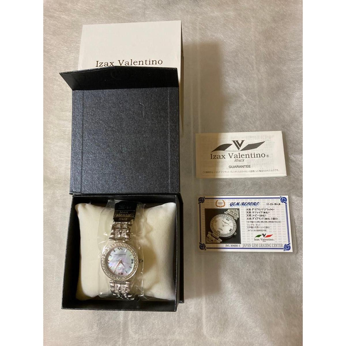 Used Working item New unused IZAX VALENTINO Silver Diamond Sapphire Ruby Watch Unisex