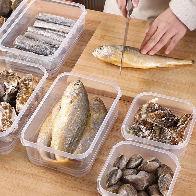 1pc Fridge Storage Box Organizer Fresh Keeping Fridge Freezer Meat Vegetables Fruits Sealed Box Container Heatable
