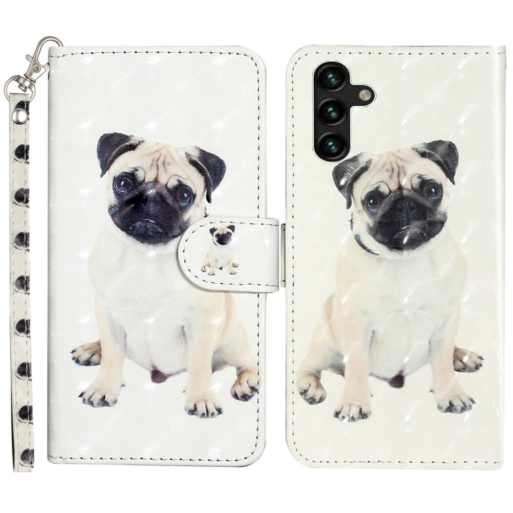 For Samsung Galaxy S24 FE Case 3D Pattern Leather Wallet Flip Phone Cover with Strap