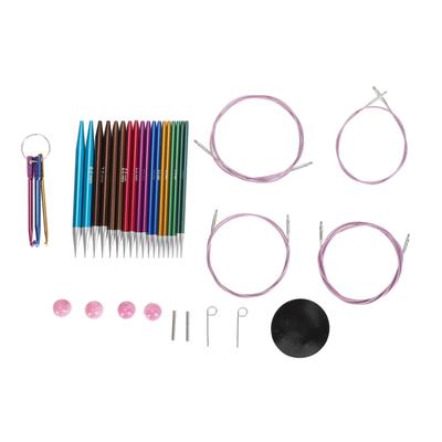 Interchangeable Circular Knitting Needle Set 3.5 To 8mm Portable Knitting Supplies for Beginners