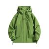 Couple Waterproof Jacket Hooded Long Sleeve Spring Autumn Casual Jacket with Pockets Solid Color Outdoor Travel Outerwear