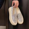 Fashion Women's Shoes Platform Round Toe Modis Casual Female Sneakers Flats Slip-on Loafers With Fur Clogs Summer 2025 Glitter Dress