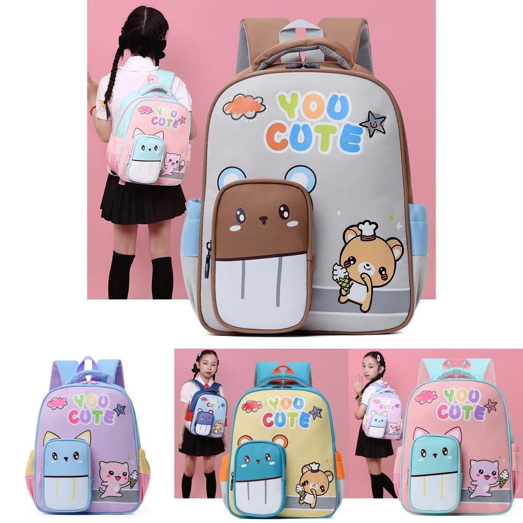 Trendy 2024 Summer Fashion Comfortable Versatile Backpack For Kindergarten Kids Lightweight Nylon Cartoon Design
