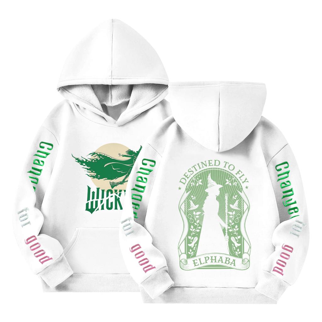 Dětská volná mikina s dlouhým rukávem a kapucí se stahovací šňůrkou a potiskem písmen