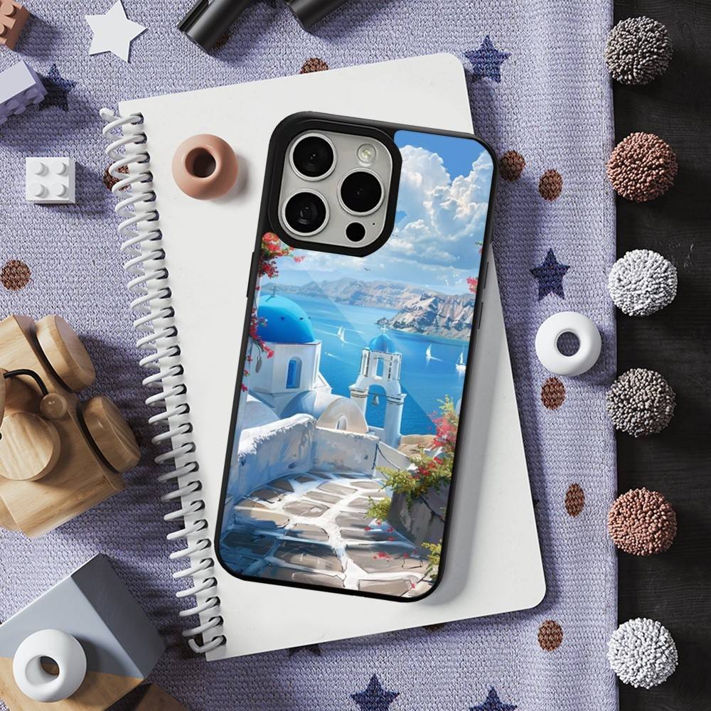 

Painted Art House Scenery Case For iPhone Mini,13,15,Pro,Max,For Magsafe,17,14,Plus,12,11,16,Magnetic Wireless Charging iPhone17Promax