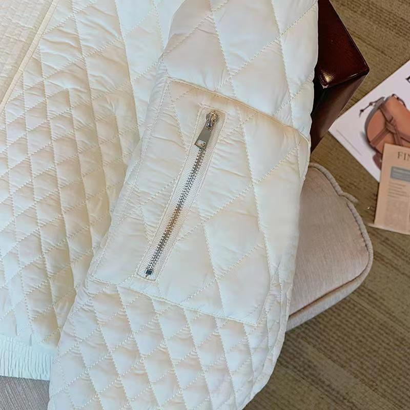 Damen Winter Baseballjacke Kurzer Steppmantel Gefütterte Oberbekleidung Warmer Fliegerstil Mode Freizeitkleidung