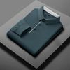 New Men'S Business Casual  Long Sleeve Solid Color Polo Shirt Fashionable Warm Comfortable Four Seasons Versatile Top