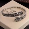 New Arrival Vintage Carving Flower Thai Silver Ladies Bangle Promotion Jewelry For Christmas Gifts Never Fade