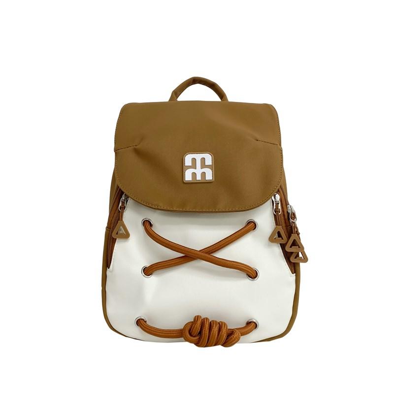 Small Backpack Simple Female Color Block Backpack Student Schoolbag