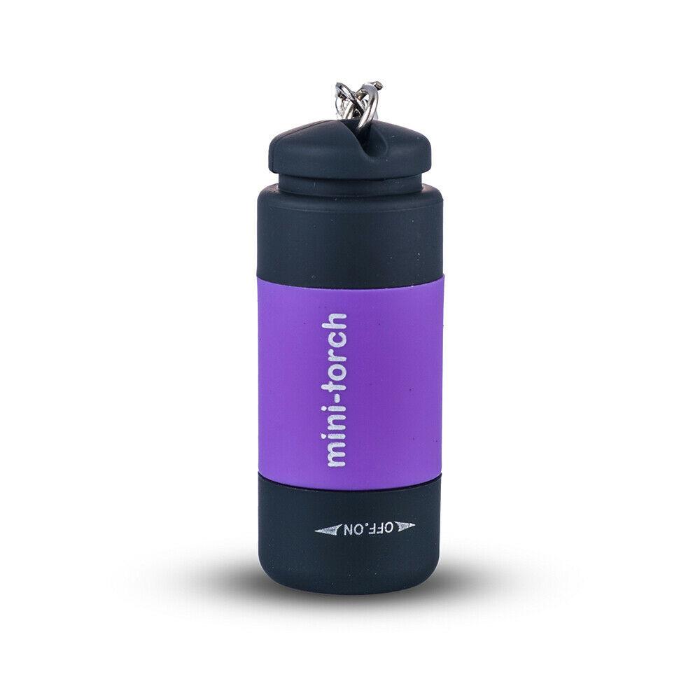 Mini Torch LED Rechargeable Flashlight Portable Keychain Rotary Switch Waterproof Outdoor Camping Emergency Flashlight