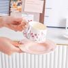 Retro Flower Souvenir Cup Birthday Gift Girls Practical Gift High-Value Coffee Cup Saucer High-End Gift Box