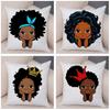 Home Decor African Baby Sofa Cushion Cover Bedroom Home Kids Room Decor Cute Cartoon Girl Pillowcase
