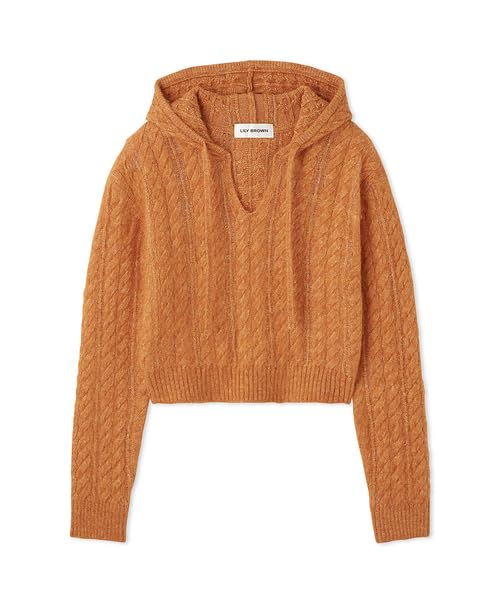 

Lily Brown Cable Knit Hoodie LWNT244171 ORG Women s оранжевый