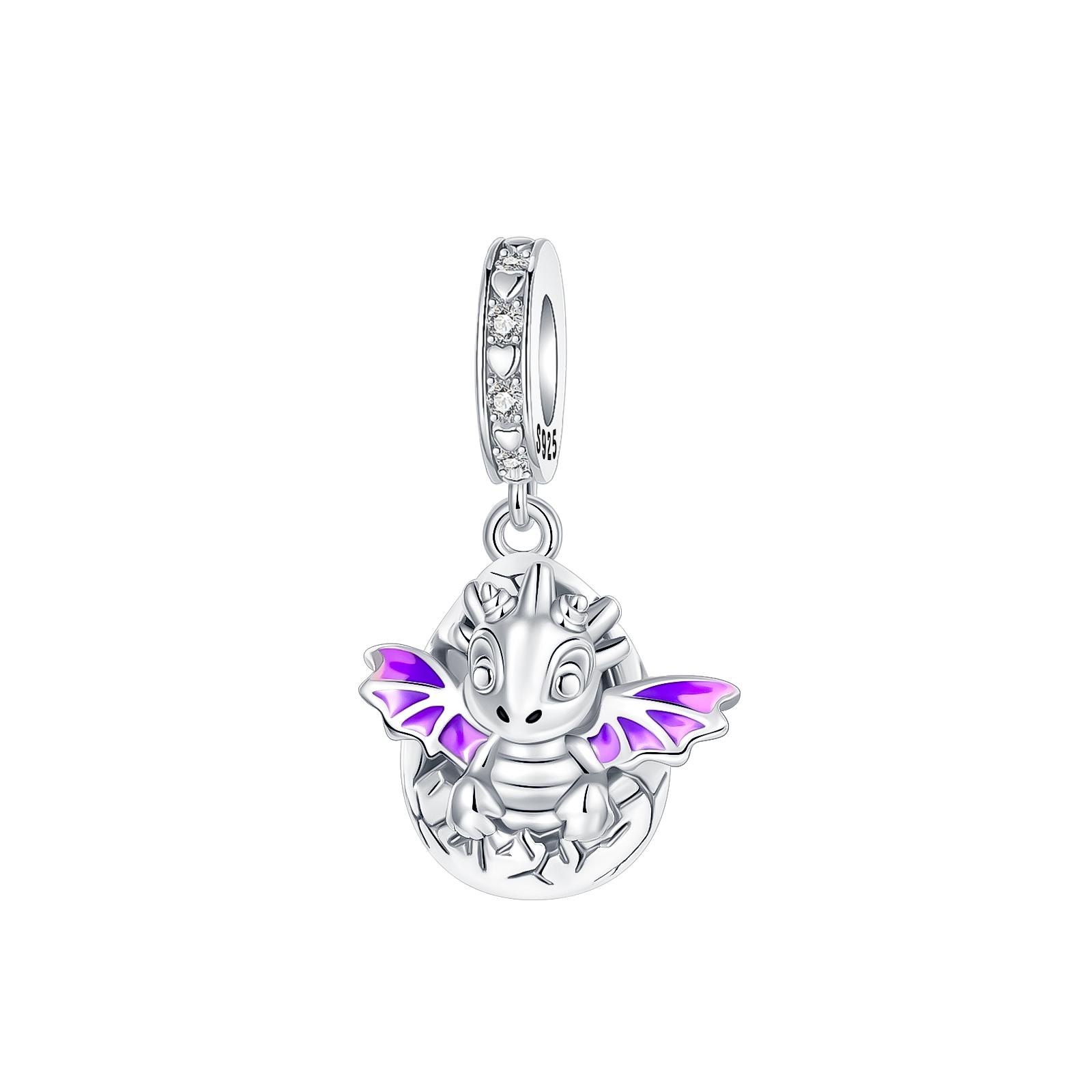 

100% Copper Flying Dragon Dragon Egg Zircon Pendant Jewelry Beads Bracelet Exquisite Plata Bead Women Gift