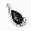 Natural Multicolor Opal 30.90 Ct 925 Sterling Silver Pear Cut Pendant CERTIFIED