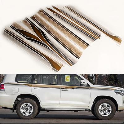 Bandes Latérales de Porte de Voiture Jupe Autocollant de Carrosserie Autocollants de Style Sportif de Course Pour Toyota Land Cruiser 200 2016- Autocollants de Carrosserie