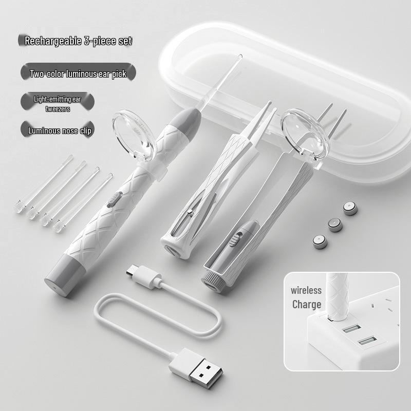 Illuminated Ear & Nose Cleaning Kit for Babies – Battery-Operated Earwax Remover Set