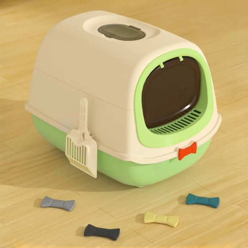 Large Capacity Cat Litter Box Pet Sandbox Splashproof UV Sterilized Cat Toilet Cleaning Basin Pet Cat Toilet Kitten Tray Bedpans