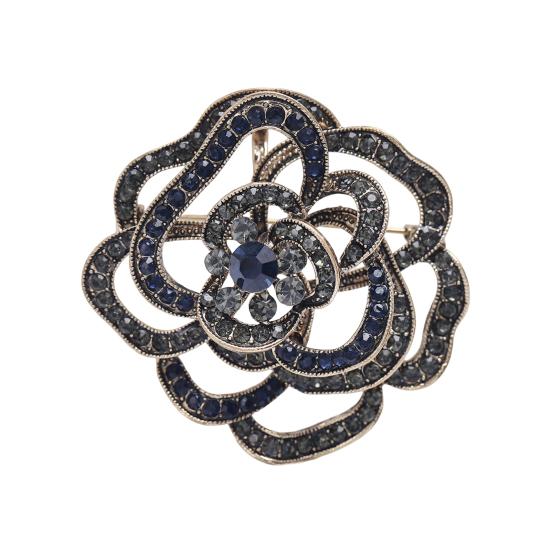 

Женская брошь с полыми стразами, противоскользящая сумка, воротник пальто, шляпа, шарф, украшение, булавка для одежды, вечерние синий