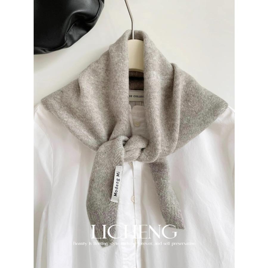 Korean Original Order, Including Wool Knitted Triangle Scarf, Headscarf, Multi-Functional Warm, Fashionable And Versatile Small Scarf In Winter