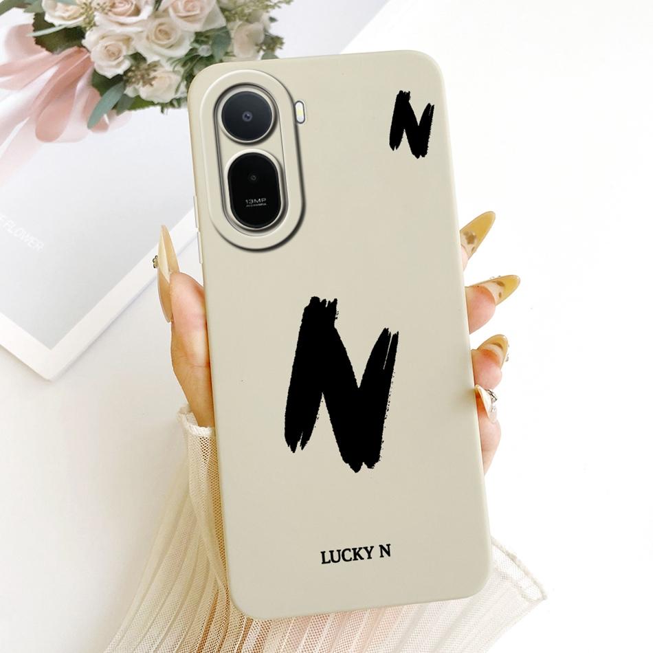 For Xiaomi Redmi A7 Pro 2026 Lucky Initial Letter Phone Case For Redmi A7Pro Soft Silicone Cases Bumpers