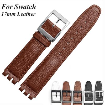 Pulseira para Swatch 17mm Pulseira Genuína de Couro de Vaca Homens Mulheres Impermeável Esportiva Pulseira de Relógio de Substituição Acessórios de Cinto