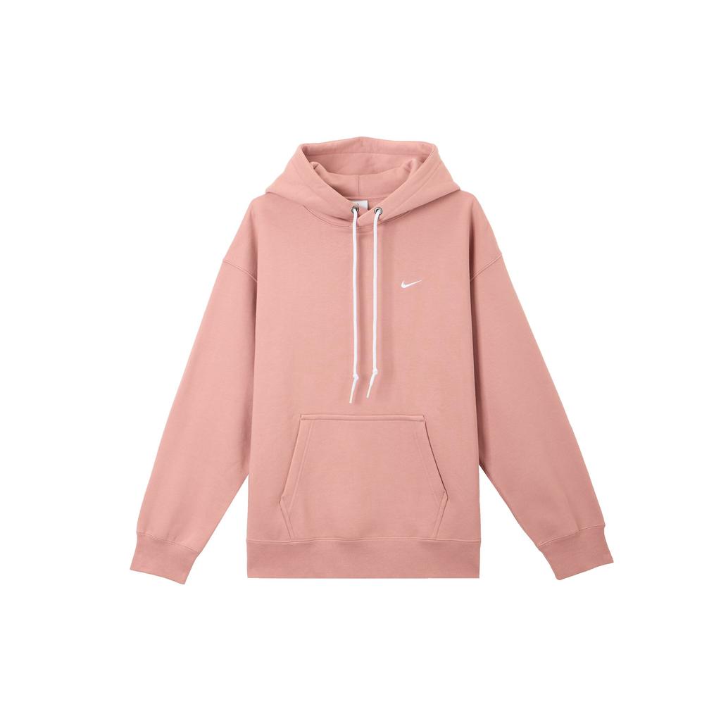 Nike Solo Swoosh Solid Color Hooded Drawstring Fleece Casual Long Sleeve Sweatshirt Men Sweatshirt Stardust-Red DX1356-618