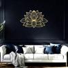 Art Mural Métallique Mandala Lotus Lumineux, Décor Zen pour Maison, Salon, Chambre, Intérieur/Extérieur, Imperméable Anti-rouille