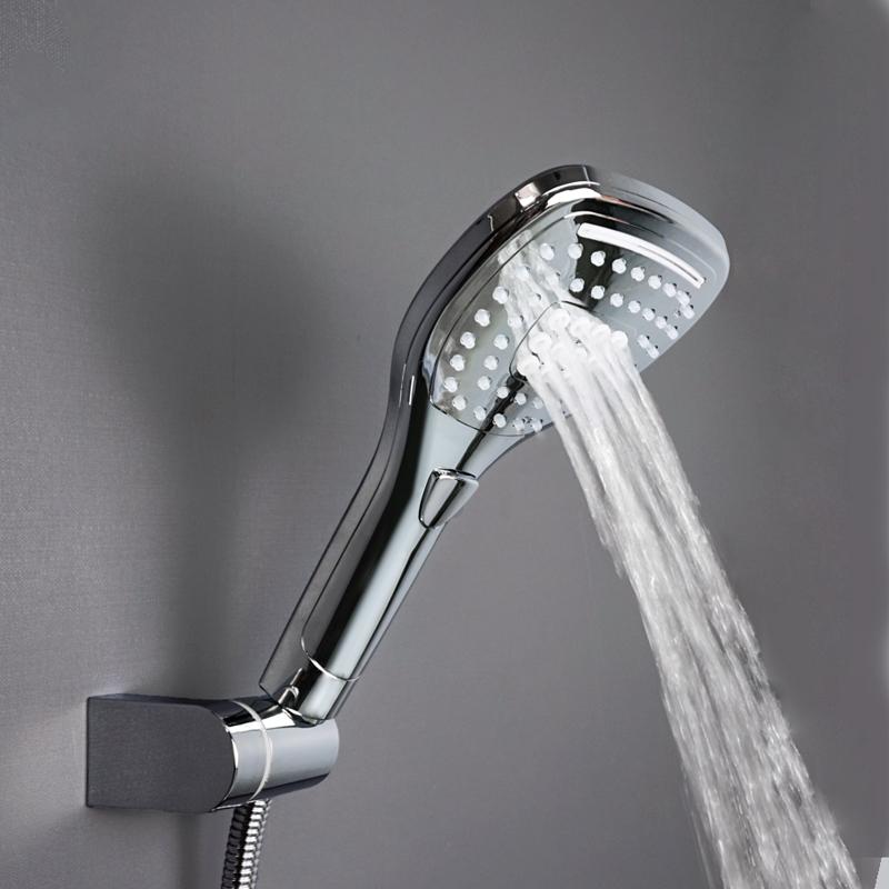 Waterfall Handheld Shower Head with 1.5m Long Hose Shower ABS Plastic Holder Set for Bathroom Wall Mounted Hand Shower Chrome