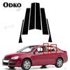 6Pcs Car Pillar Posts Cover for VW Jetta MK5 Sedan Passat Window Door Decoration Glossy Black Trims Stickers Auto Styling