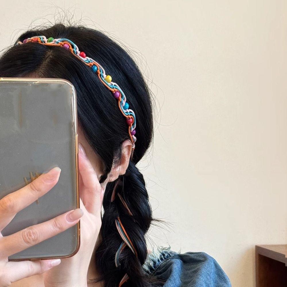 Woven Dress Waist Chain Jeans Decor Ethnic Style Braided Headband Vintage Bohemia Hair Band  Daily