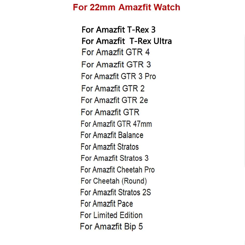22mm Sports Silicone Watch Strap For Amazfit Bip 6 5 Watchband Smartwatch Accessories For Amazfit Balance 2 GTR 4 3 2 Bracelet