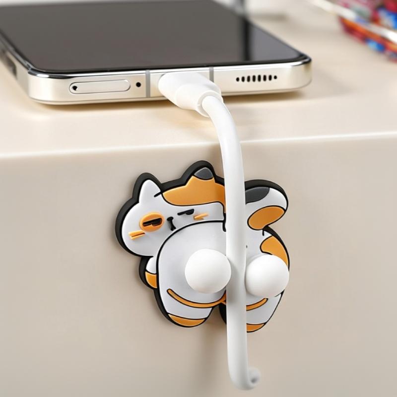 Mini Desktop Data Cable Usb Type C Wire Organizer For Smart Phone Headset Chargar Cables Holder Protector