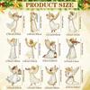 12Pcs Wooden Christmas Ornaments Set Christmas Tree Decoration Angel Ornaments Hanging Decor Pendants Xmas Party Decoration Gift