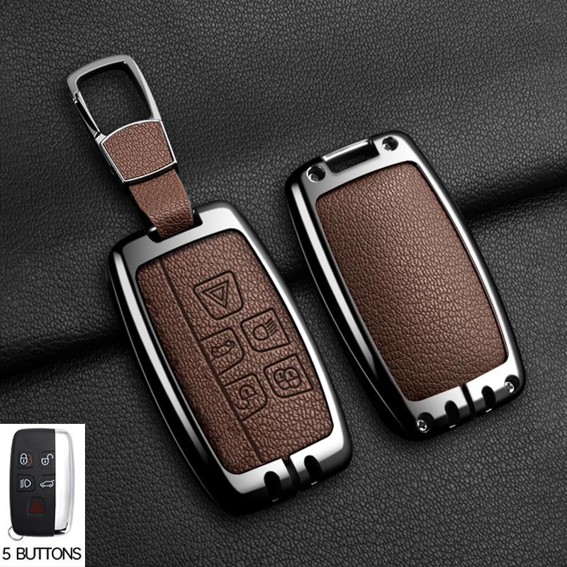 Custodia Cover Portachiavi Auto in Lega di Zinco e Pelle per Jaguar Xf Xj Xe S-Type F-Type X-Type F-Pace I-Pace E-Pace Android Xfr Xkr Accessori