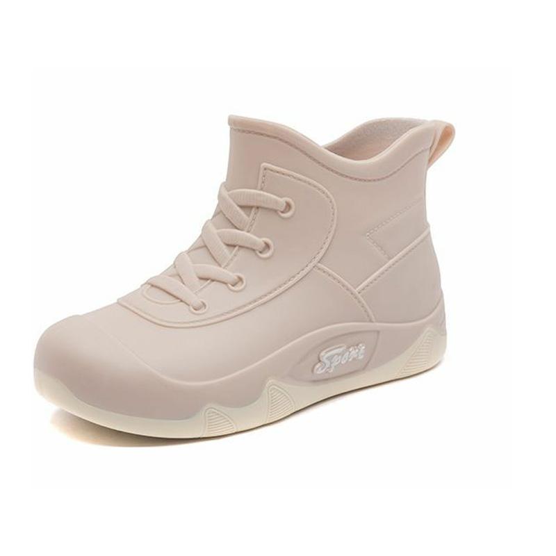 2025 New Women Waterproof Rain Boots for Women Fake Lace Up Ankle Rubber Rain Shoes Non-slip Four Seasons Woman Water Boots