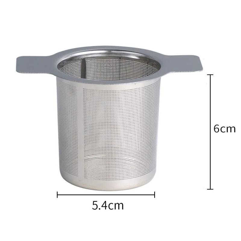New Stainless Steel Tea Infuser Metal Mesh Cup Strainer Loose Leaf Filter with Lid Tea Leak Coffee Mesh Filter Teaware