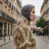 Retro Round Top Cap Floral Crochet Flower Turban Cute Earmuffs  Scarf Accessories