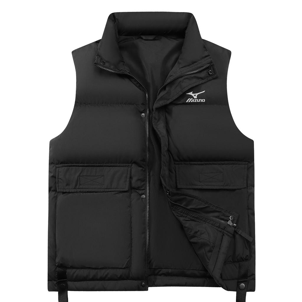 Mizuno Leichte einfarbige Jacke mit Stehkragen, winddicht und warm, mit Daunenweste, Herren-Oberbekleidung A2CE2556