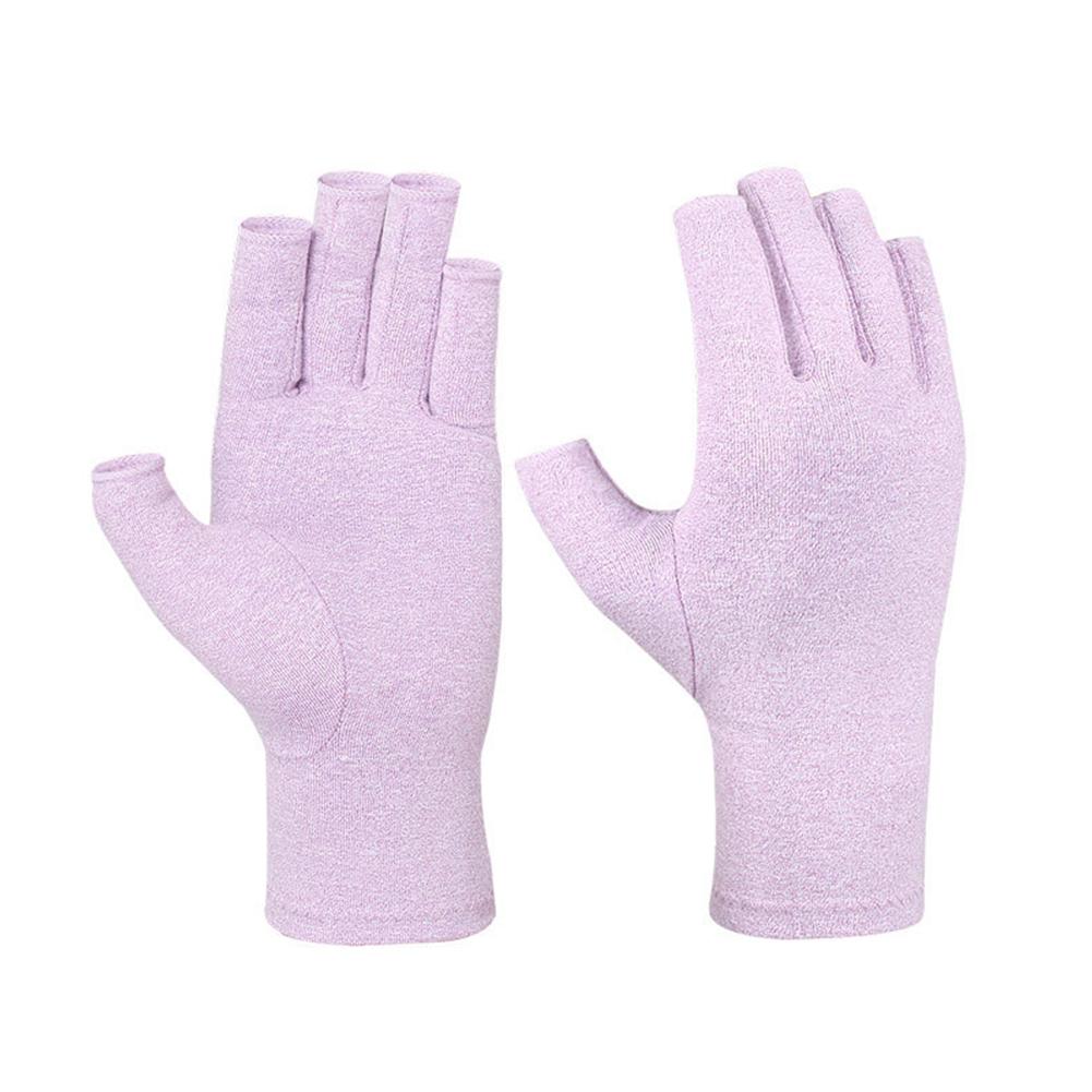 Gants Compression Dr. Arthritis Pour Arthrose - Taille L, Doigt Ouvert Rose - Soulagement Douleur Main