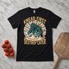 Knead First Destroy Later | Godzilla Kaiju Pizza T-Shirt | Funny Monster Baker Gift for Him | Dinosaur Lover Novelty Tee