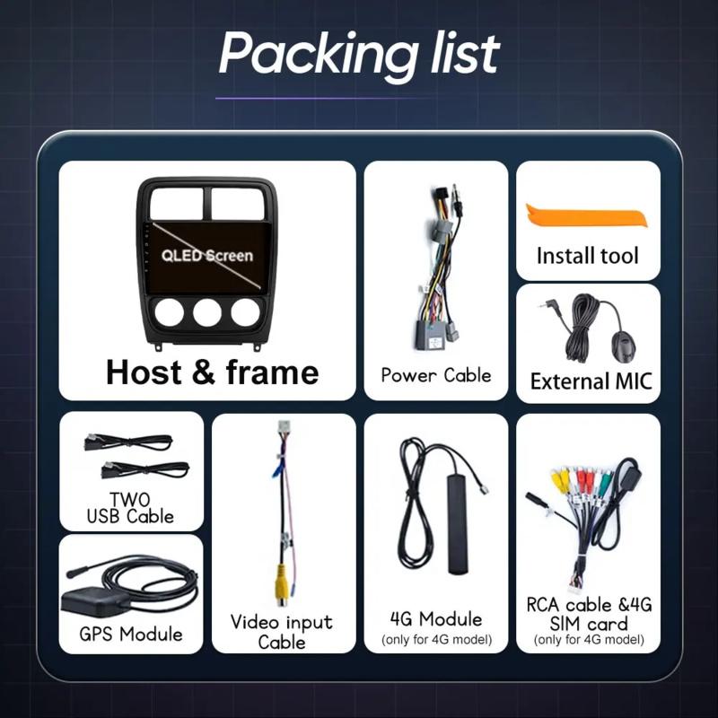 Car Radio For Dodge Caliber PM 2009 - 2013 Android Auto BT Carplay GPS Navigation Multimedia Video Player Stereo 4G No 2din DVD