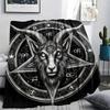 1PC Satan Symbol Print Flannel Blanket, High quality All Seasons, Home Decor, Warmth and Comfort, Perfect for Christmas Gifts