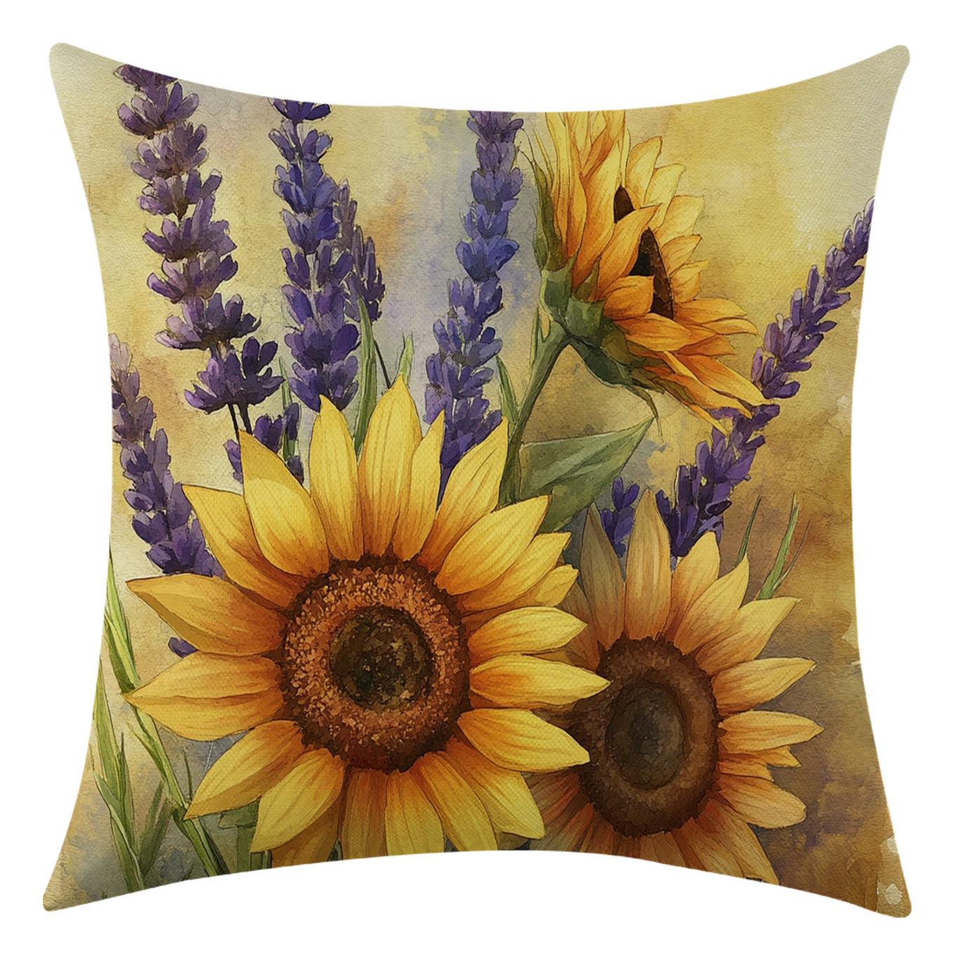 

New Nordic-style Sunflower Pillowcase for Living Room, Car and Bedroom Decoration 45 * 45 separate pillow cover