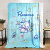 Cute cartoon animals frolicking with flowers on a light blue background. for all seasons blanket lunch break throw gift