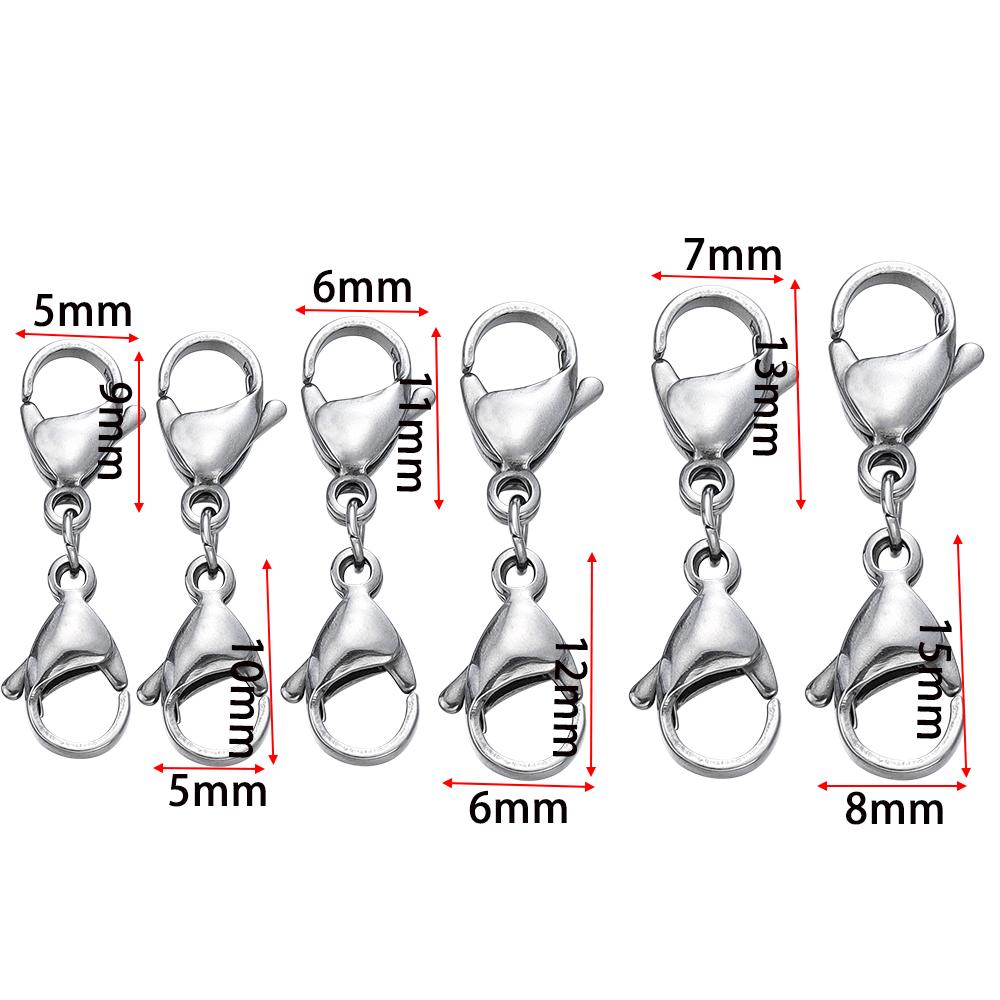 5/10Pcs Stainless Steel Double Lobster Clasp Hooks Chain Closure Accessories Connector for DIY Bracelet Necklace Jewelry Making