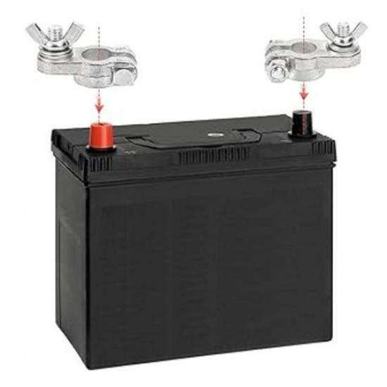 Car Battery Terminal End with Wing Nut Terminal Connectors Zinc-Alloy Clamps