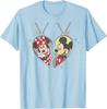 Mickey and Minnie Mouse Love Heart Necklace Matching T-Shirt Unisex