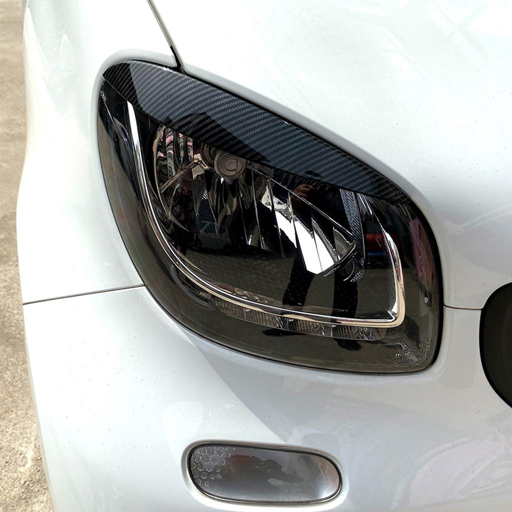 For Mercedes-Benz Smart 453 2015 2016 2017 2018 2019 2020 Headlight Eyebrow Eyelid Trim Lamp Cover Sticker Car Accessories